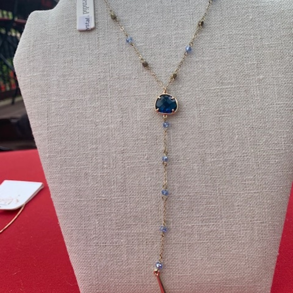 Splendid Iris- Sapphire Blue Lariat